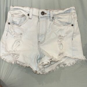Kendall & Kylie White Jean Shorts Distressed High-Waisted